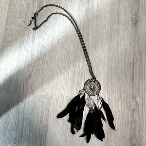 Black feathers, statement, necklace